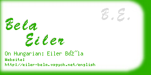 bela eiler business card